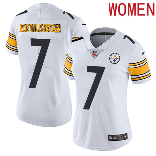 2019 Women Pittsburgh Steelers #7 Roethlisberger white Nike Vapor Untouchable Limited NFL Jersey